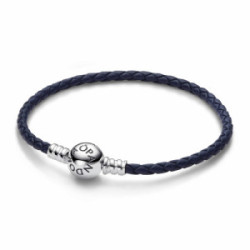 Pulsera Pandora Cuero Trenzado Azul - 592790C01