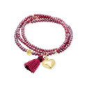 Pulsera ZEN BURGUNDY con corazón Marina García