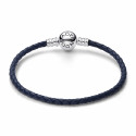 Pulsera Pandora Cuero Trenzado Azul - 592790C01