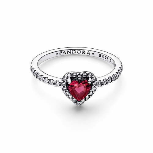 Pandora Anillo Corazón Rojo Nivelado Brillante - 198421C02