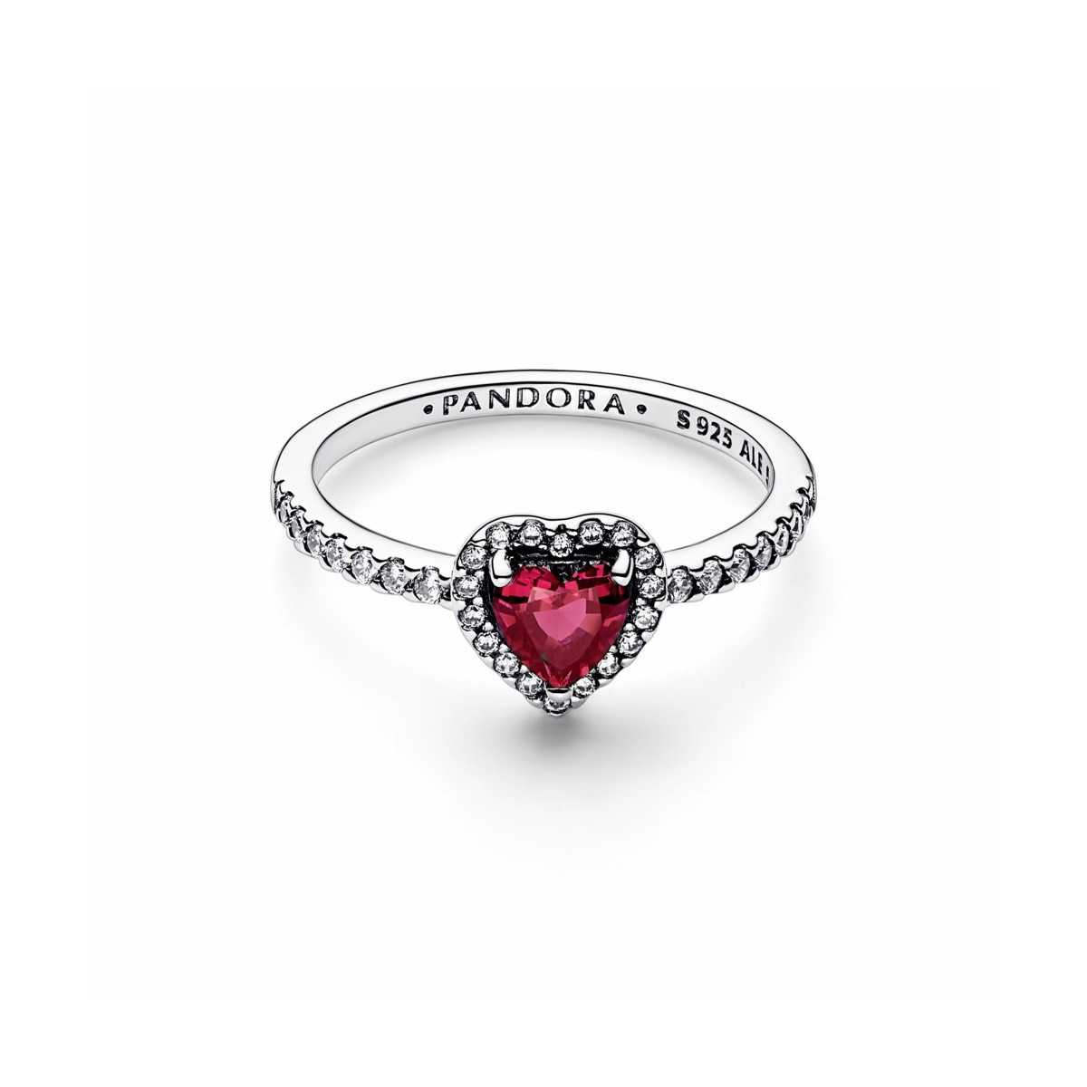 Pandora Anillo Corazón Rojo Nivelado Brillante - 198421C02