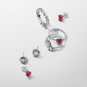 Pandora Anillo Corazón Rojo Nivelado Brillante - 198421C02