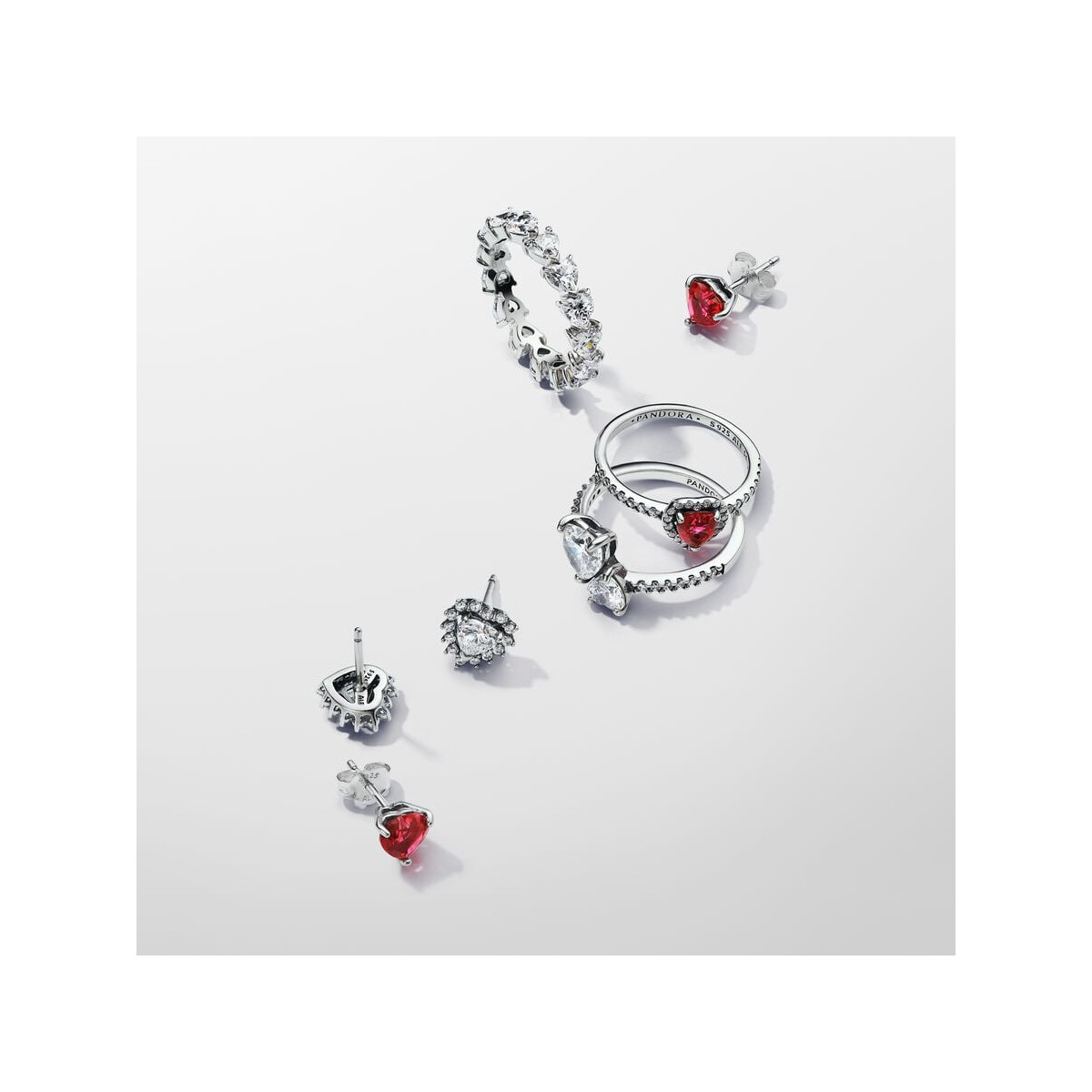 Pandora Anillo Corazón Rojo Nivelado Brillante - 198421C02