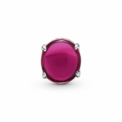 Pandora Charm Cabujón Ovalado Rosa Fucsia