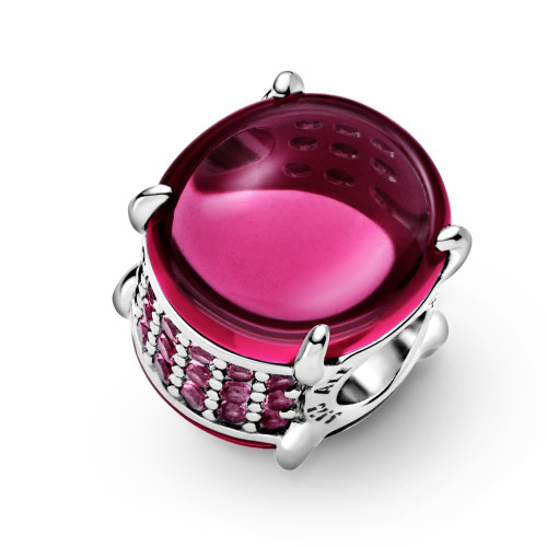 Pandora Charm Cabujón Ovalado Rosa Fucsia