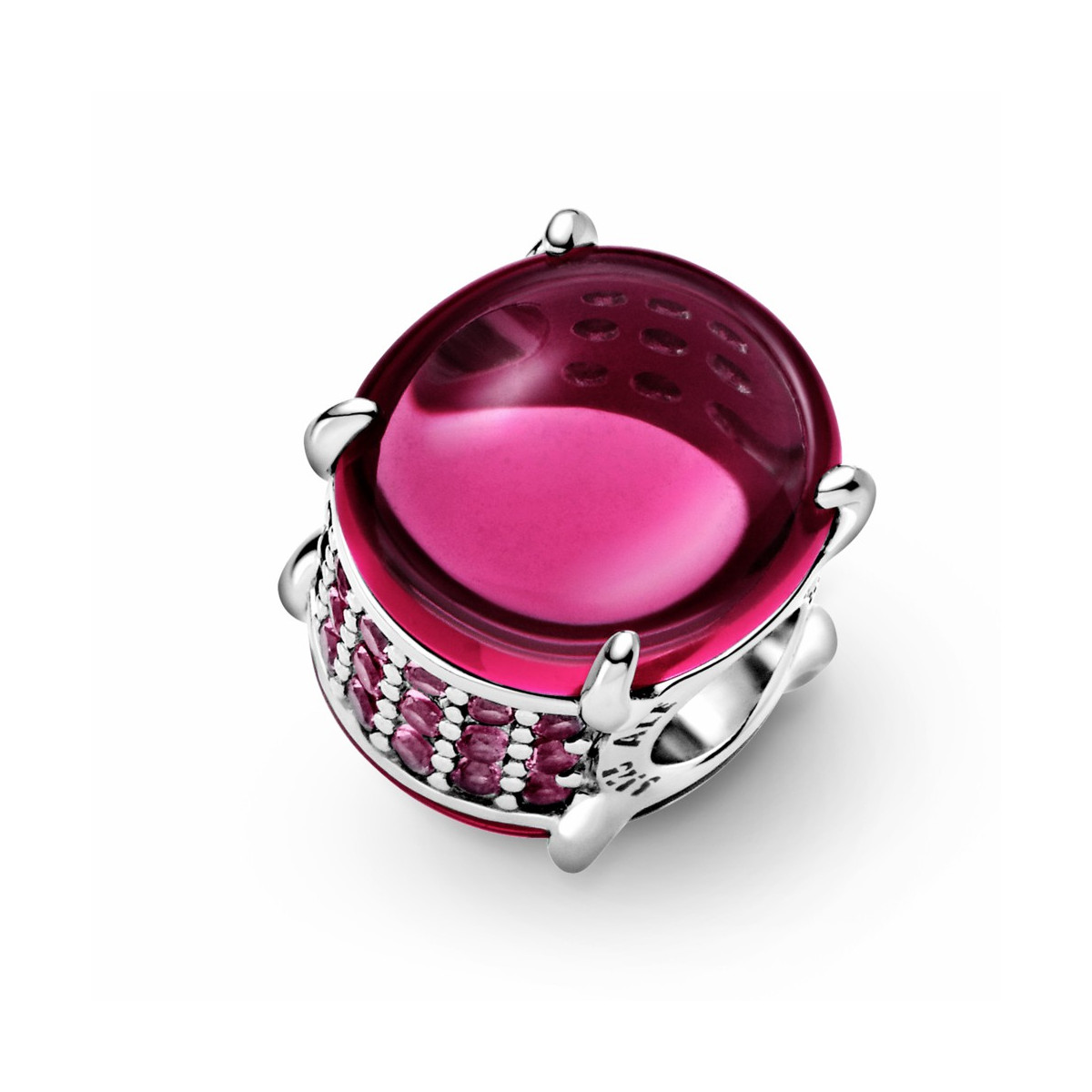 Pandora Charm Cabujón Ovalado Rosa Fucsia