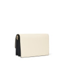 Bandolera mediana beige y gris Audree Saffiano
