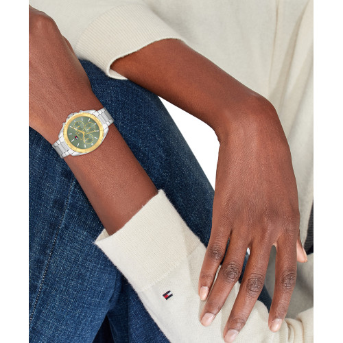 Reloj bicolor esfera verde TOMMY HILFIGER