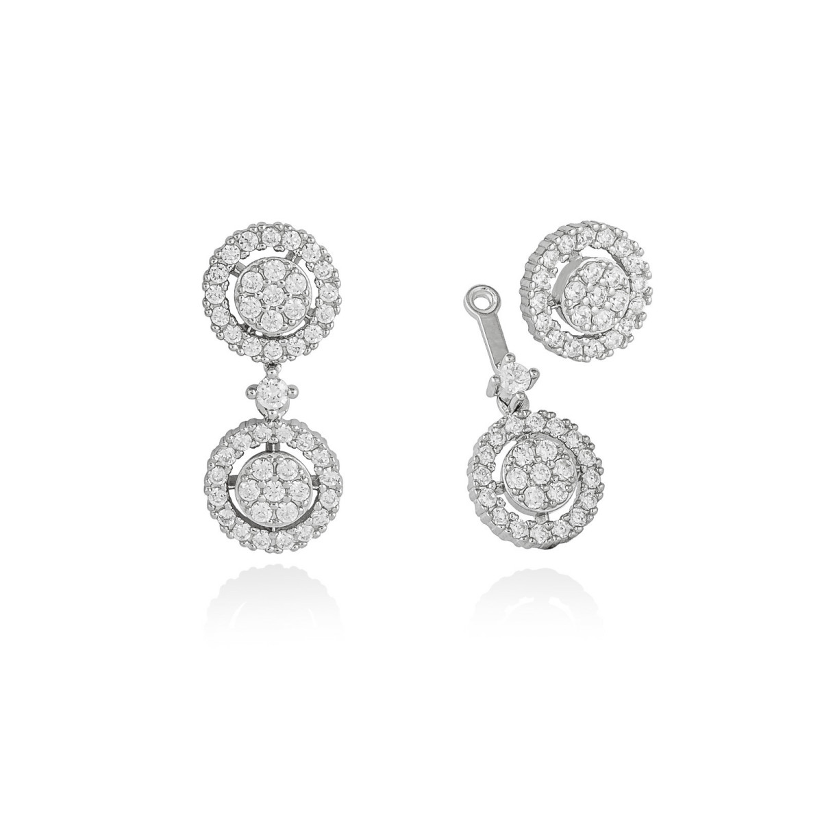 Pendientes desmontables redondos en plata