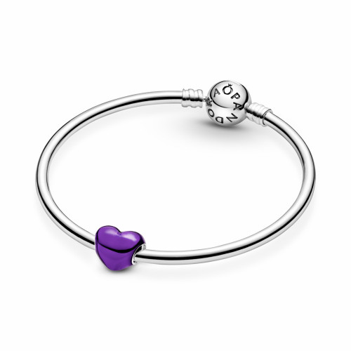 Pandora Charm Corazón Morado Metálico