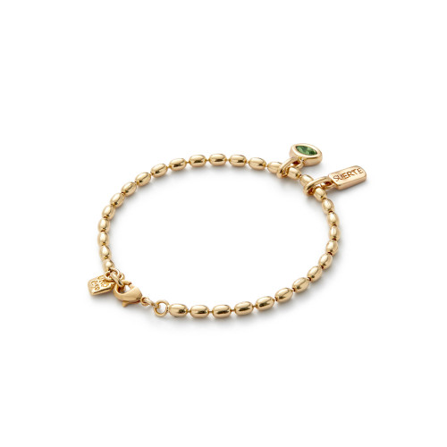 Uno de 50 Pulsera Dorada Suerte Mini Ojo Verde