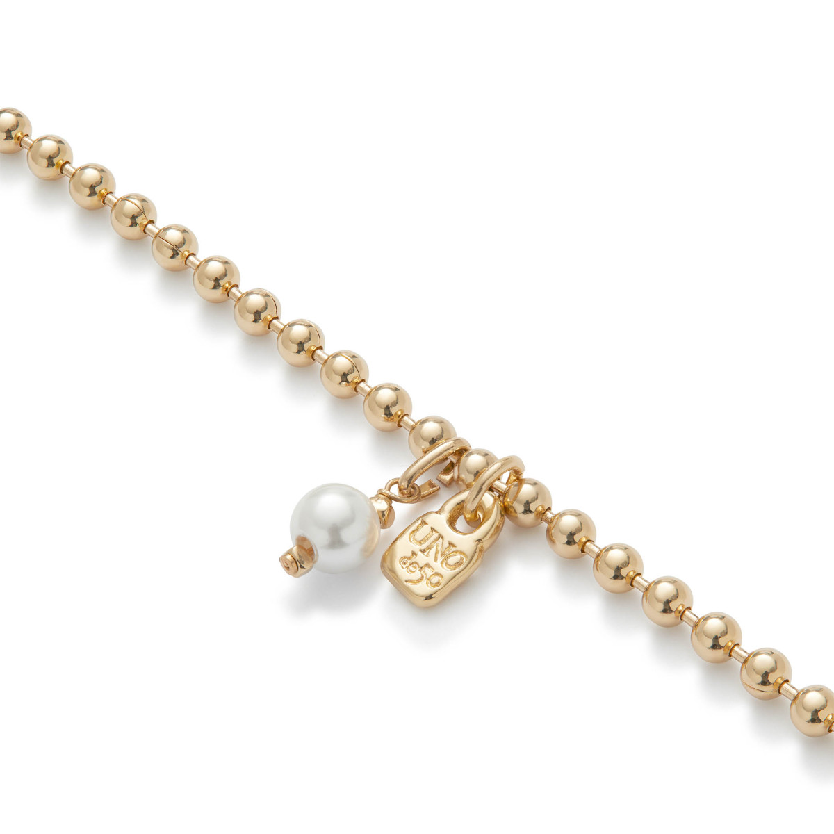 Uno de 50 Pulsera Esferas Perla Candado