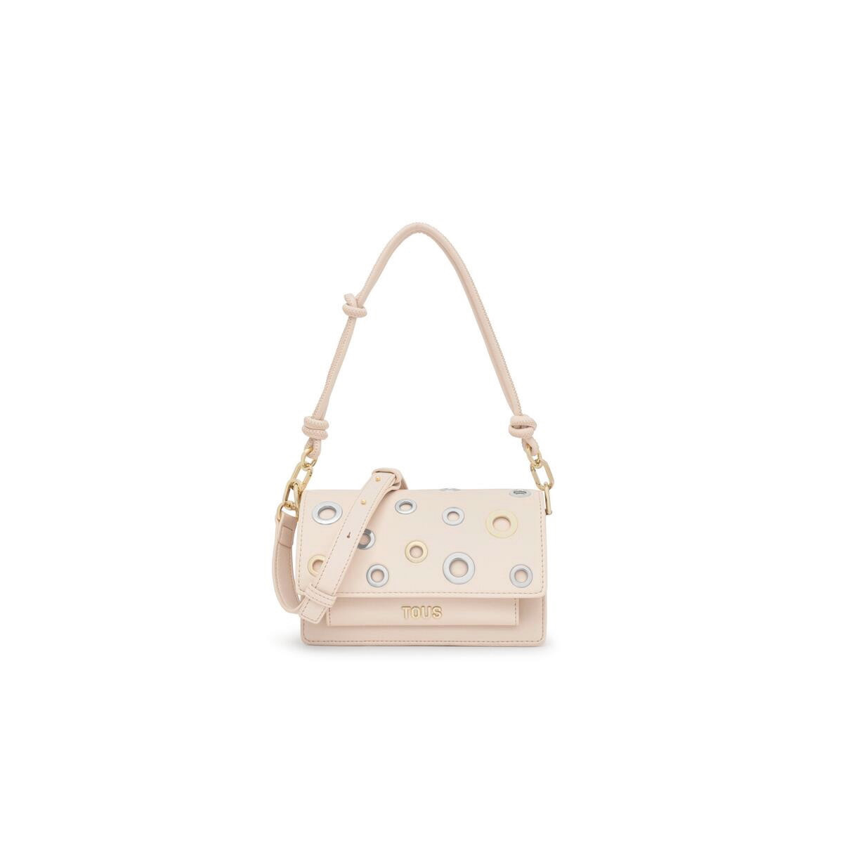 Bandolera TOUS pequeña beige Audree Eyelets