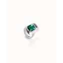 Anillo bañado plata de ley con cristal verde Uno de 50 - ANI0829VRDMTL