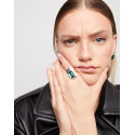 Anillo bañado plata de ley con cristal verde Uno de 50 - ANI0829VRDMTL