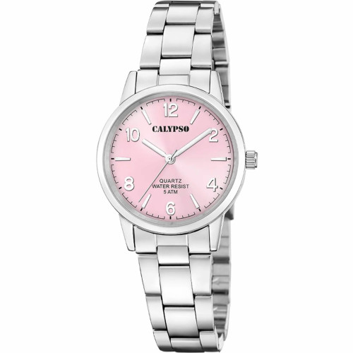 Reloj Calypso Acero Esfera Rosa