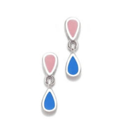 Pendientes Doble Gota Rosa AGATHA RUIZ DE LA PRADA