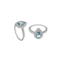 Sortija plata rodio crustal azul SALVATORE - 112S0262