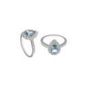 Sortija plata rodio crustal azul SALVATORE - 112S0262