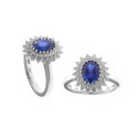 SORTIJA PLATA RODIO OVALO CIRCONITA ZAFIRO - 136S0370