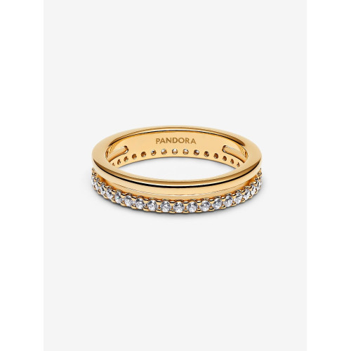Anillo Doble BandaRecubrimiento en oro de 14k PANDORA - 163799C01