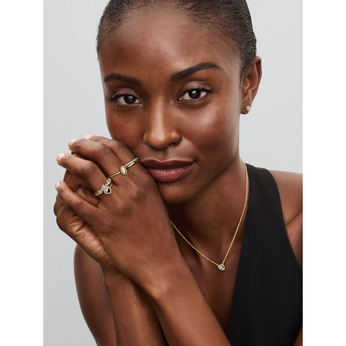 Anillo Doble BandaRecubrimiento en oro de 14k PANDORA - 163799C01