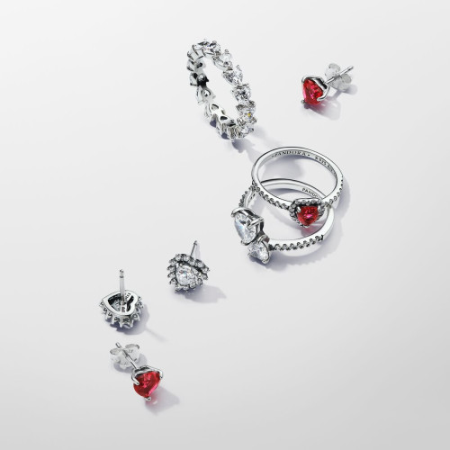 Anillo Corazón Rosa Elevado PANDORA - 198421C03