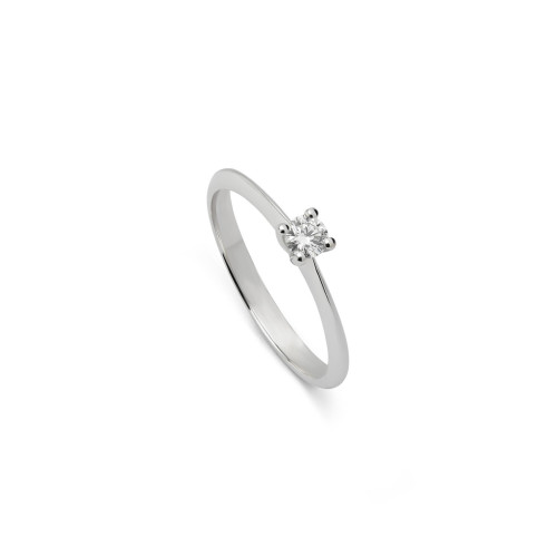 Solitario Oro Blanco Diamante 0.15CT