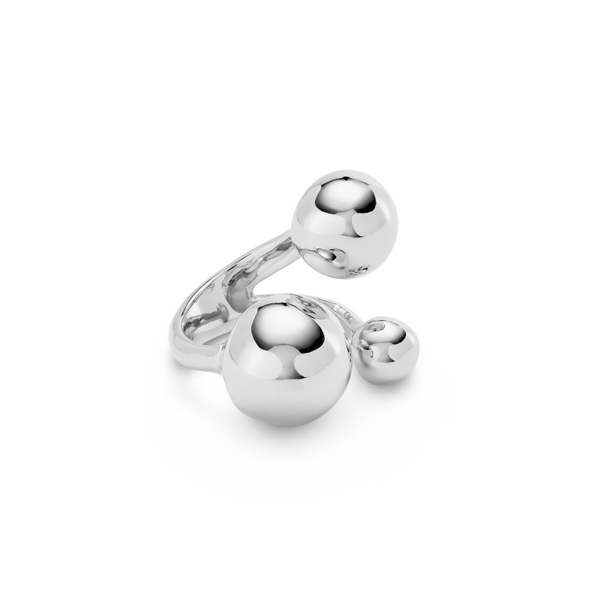 Anillo bañado en plata de ley con tres bolas UNO DE 50 - ANI0843MTL000