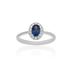 Anillo en Oro Blanco y Zafiro MARINA GARCIA
