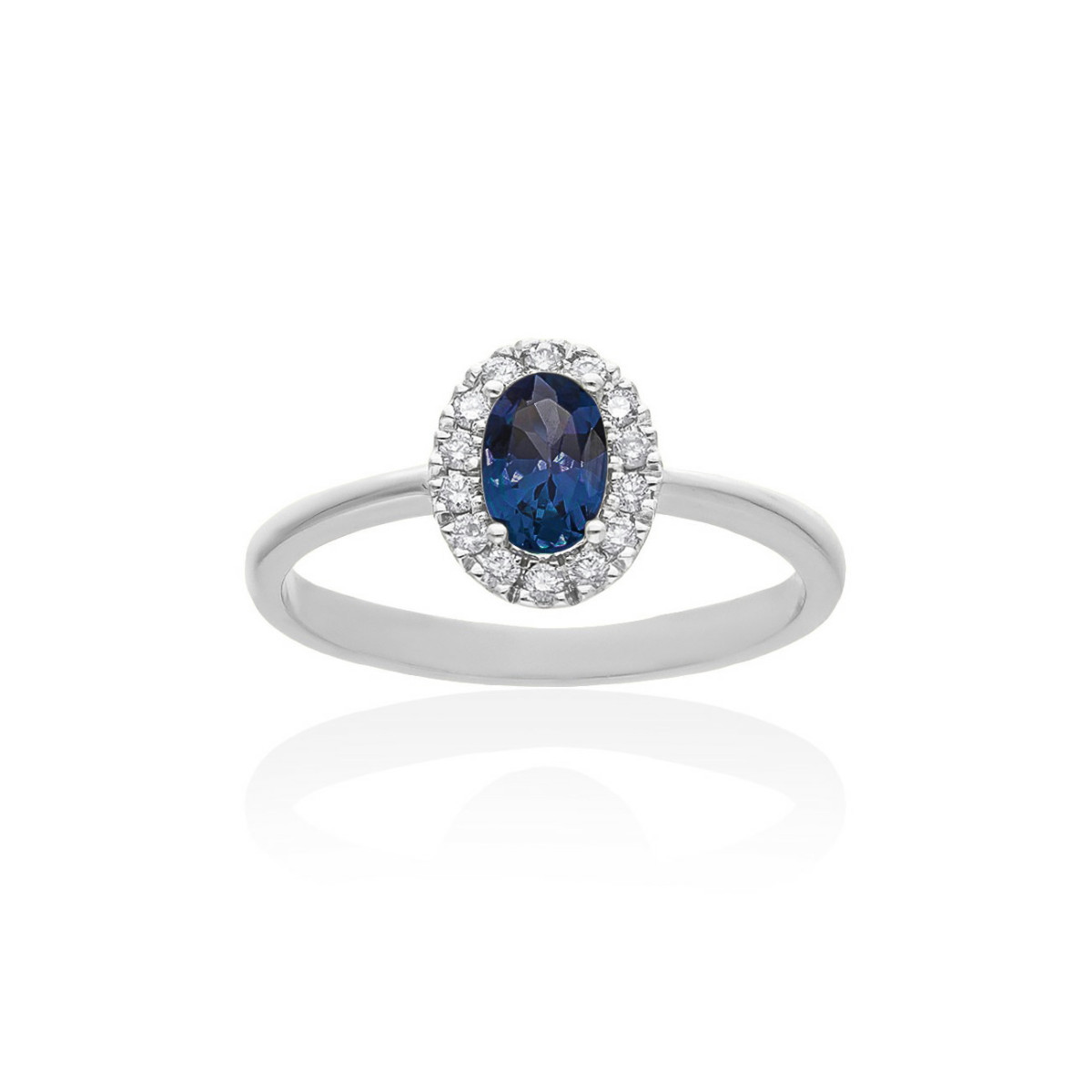 Anillo en Oro Blanco y Zafiro MARINA GARCIA