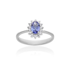 Anillo Oro Blanco y Tanzanita MARINA GARCIA