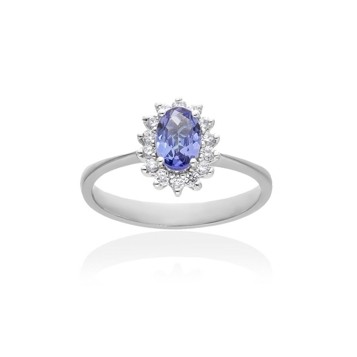 Anillo Oro Blanco y Tanzanita MARINA GARCIA