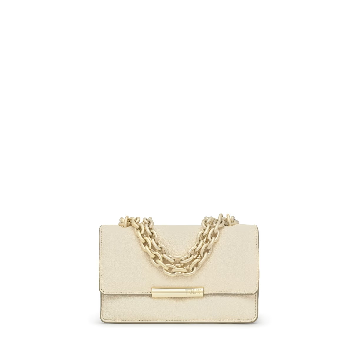 Bandolera pequeña de piel beige Audree Leather TOUS