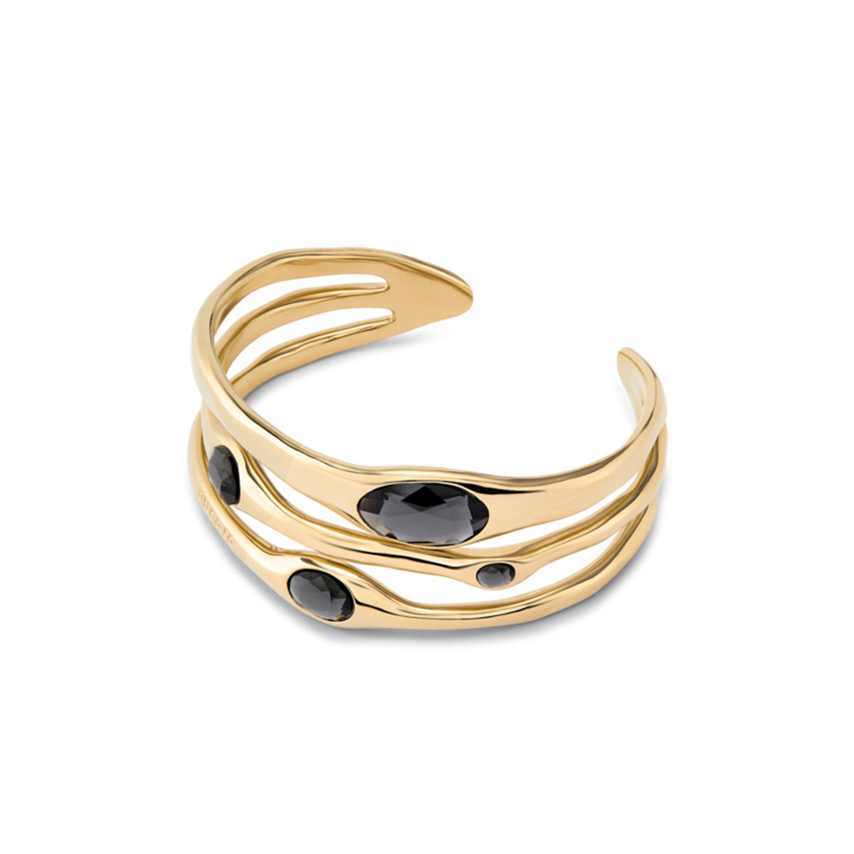 Pulsera rígida bañada en oro 18k con cristales grises Uno de 50