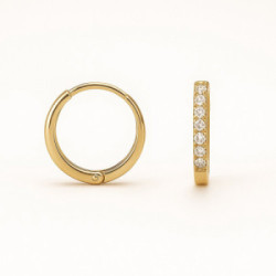 Pendientes de Aro con Circonitas en Oro de 18K