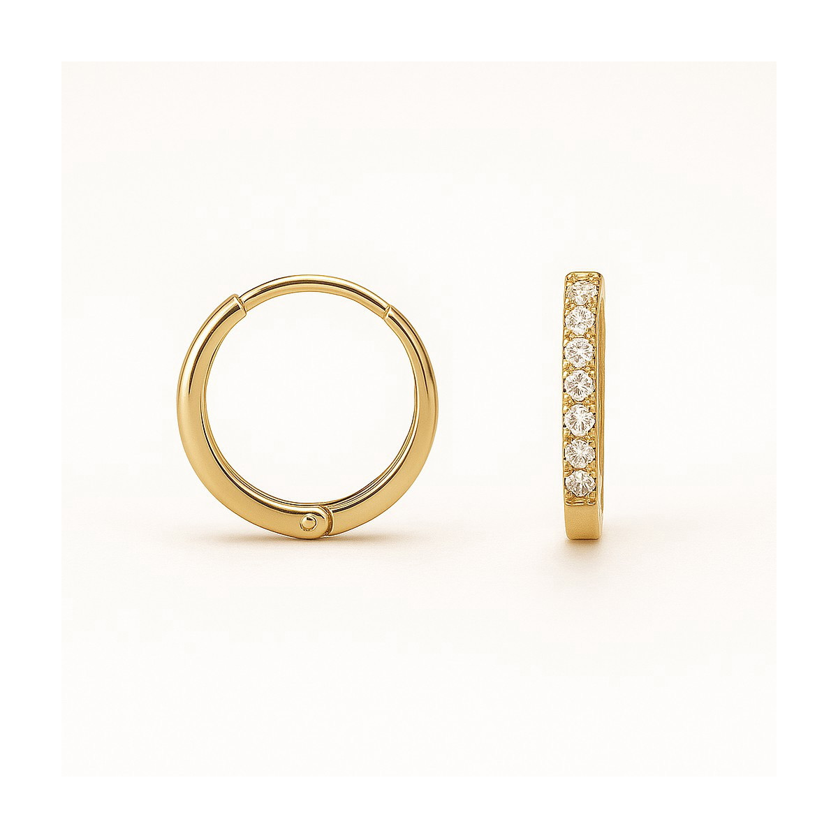 Pendientes de Aro con Circonitas en Oro de 18K