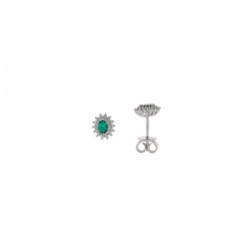 Pendientes Doble Halo Lady Esmeralda SALVATORE PLATA
