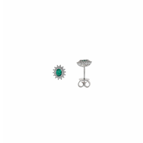 Pendientes Doble Halo Lady Esmeralda SALVATORE PLATA