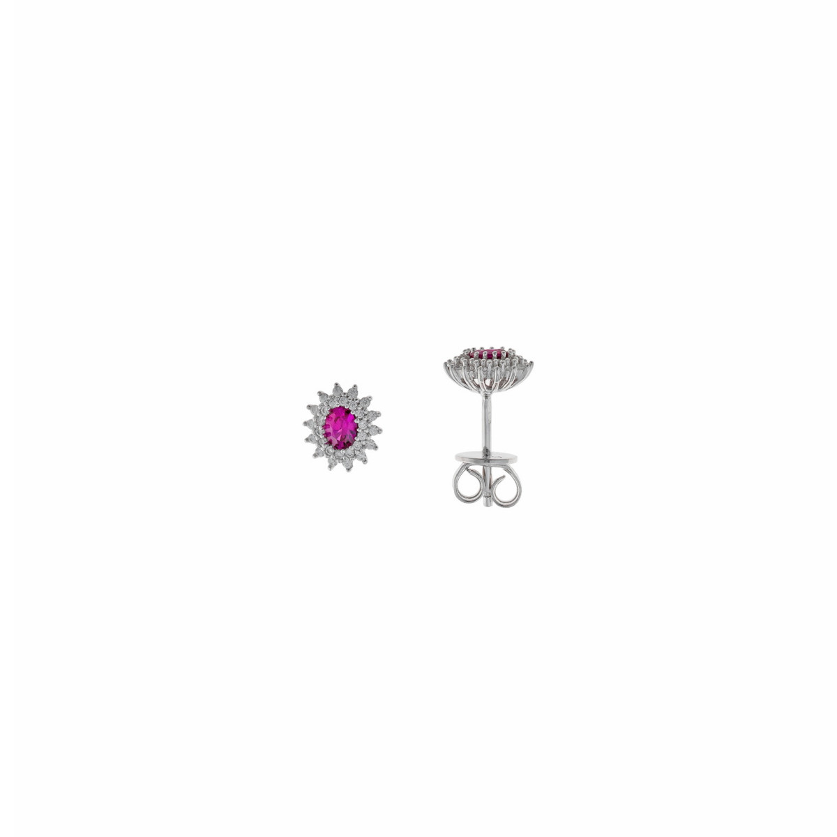 Pendientes Doble Halo Lady Rubi SALVATORE PLATA