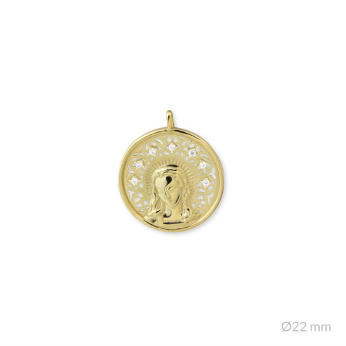 Medalla Virgen María Plata Dorada