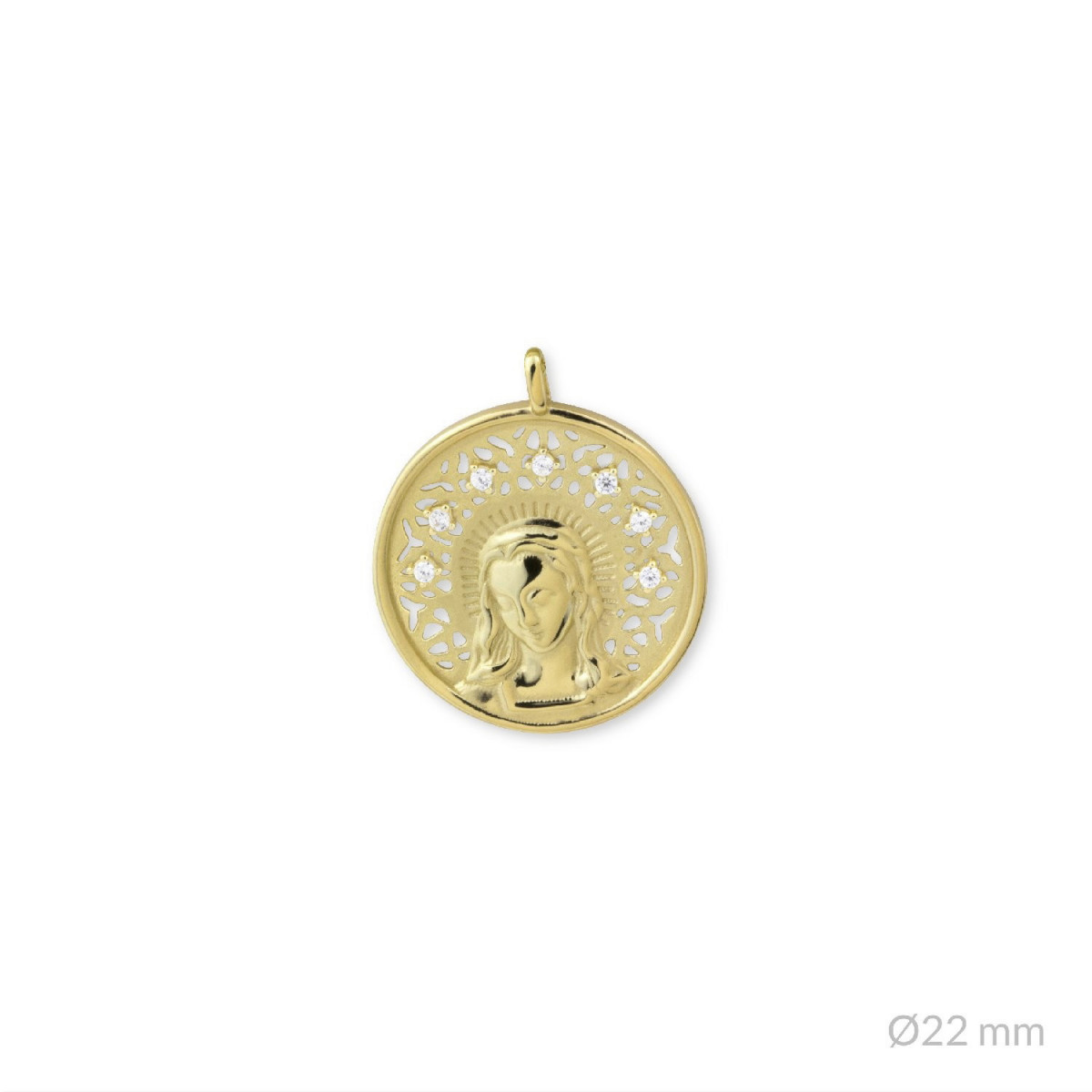 Medalla Virgen María Plata Dorada