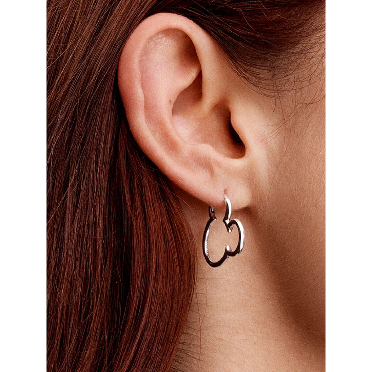 Pendientes de Aro Silueta de Mickey Mouse de DisneyPANDORA