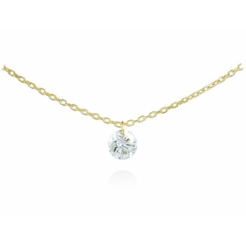 Collar BALLERINA Oro amarillo 18Kt y diamante 0,15 qt a 42 cm. MARINA GARCIA