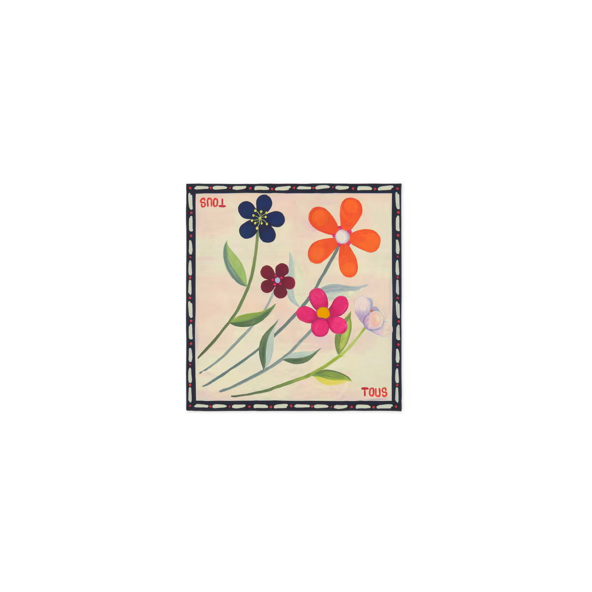 Pañuelo cuadrado rosa claro TOUS Summer Daisies