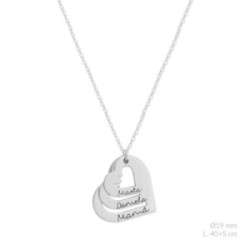 Collar Personalizado Corazones Plata de Ley