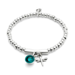Pulsera bañada en plata de ley con cristal de murano y libélula UNO DE 50