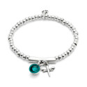 Pulsera bañada en plata de ley con cristal de murano y libélula UNO DE 50