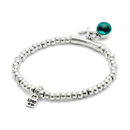 Pulsera bañada en plata de ley con cristal de murano y libélula UNO DE 50