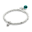 Pulsera bañada en plata de ley con cristal de murano y libélula UNO DE 50